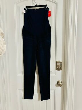Cool Spanx Maternity size S blue denim pull on skinny jeans new